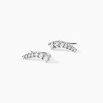 Boucles D'oreilles Grimpantes Aldrick Argent Blanc Oxyde De Zirconium - Piercings d'oreilles Femme | Marc Orian