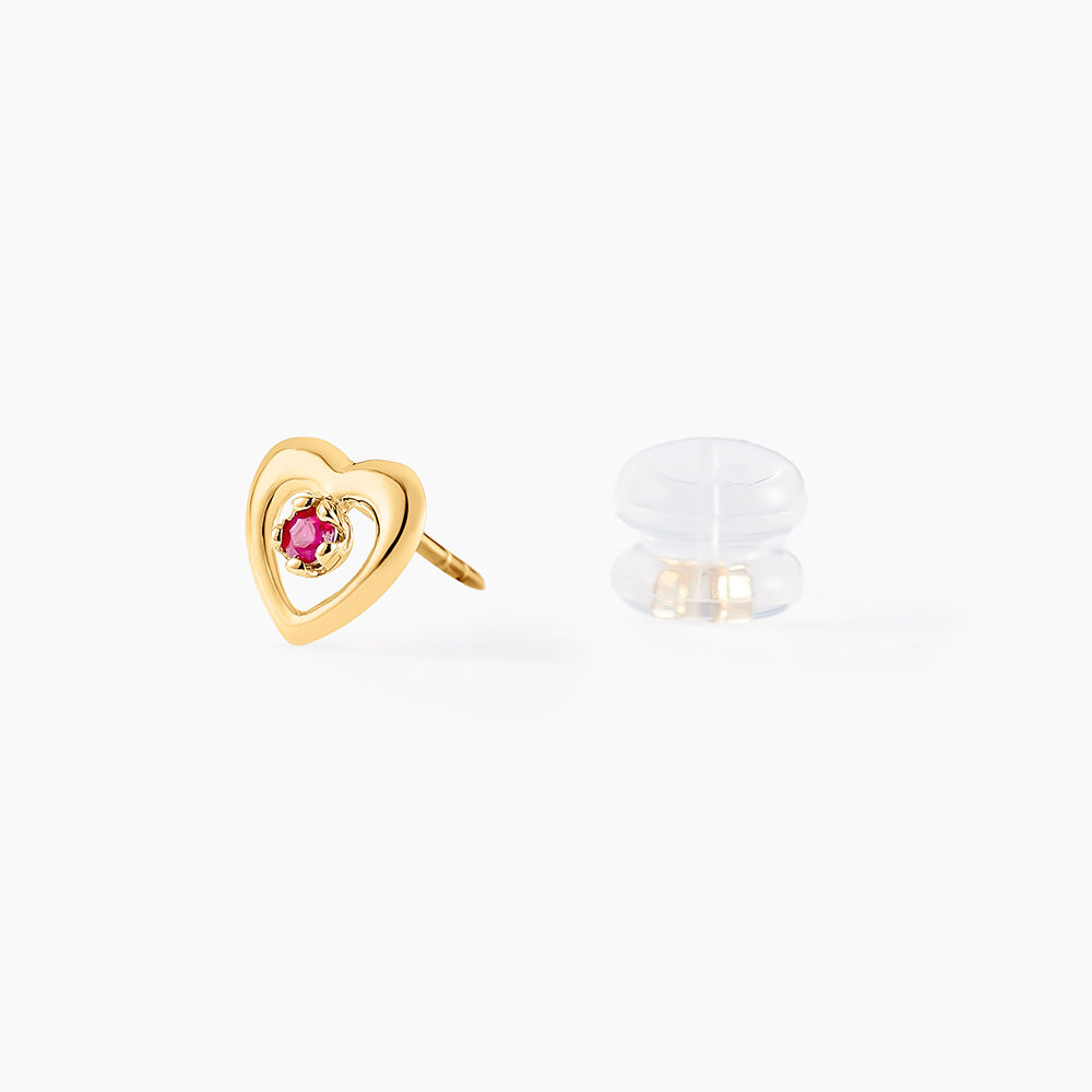 Boucles D'oreilles Puces Izild Or Jaune Rubis - Puces Femme | Marc Orian