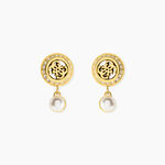Boucles D'Oreilles Pendantes Guess Tiny Pearly Acier Jaune Oxyde De Zirconium Perle D'Imitation - Pendantes Femme | Marc Orian