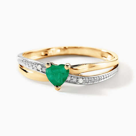 Bague Skylar Or Bicolore Emeraude Diamant - Bagues vintage Femme | Marc Orian