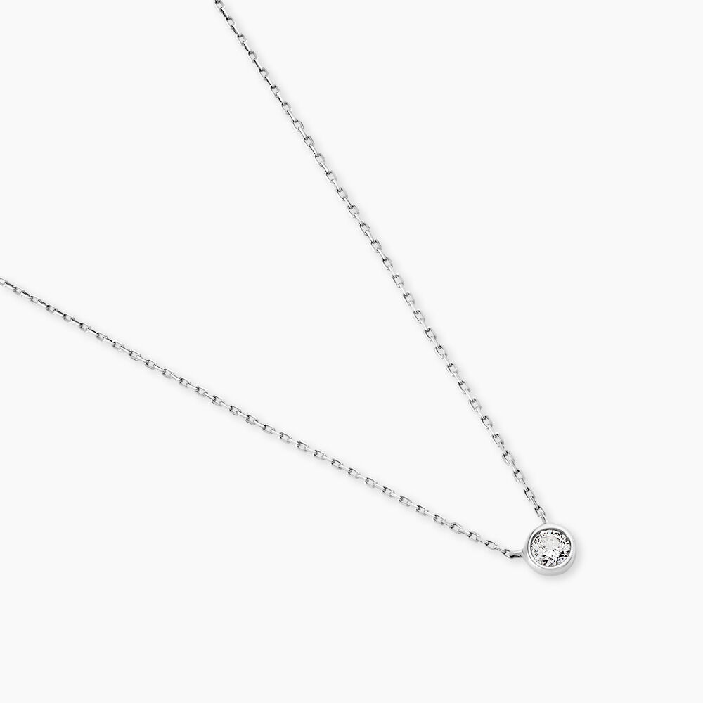 Collier Ofelia Or Blanc Diamant - Colliers solitaires Femme | Marc Orian