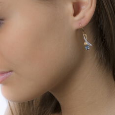 Boucles D'oreilles Pendantes Dyanah Plaque Or Jaune Oxyde De Zirconium - Boucles d'oreilles Pendantes Femme | Marc Orian