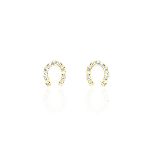 Boucles D'oreilles Puces Elouen Fer A Cheval Or Jaune Oxyde - Puces Femme | Marc Orian