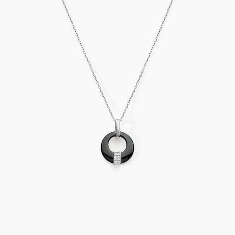 Collier Suzanne Argent Blanc C&eacute;ramique Et Oxyde De Zirconium - Colliers avec pierres Femme | Marc Orian
