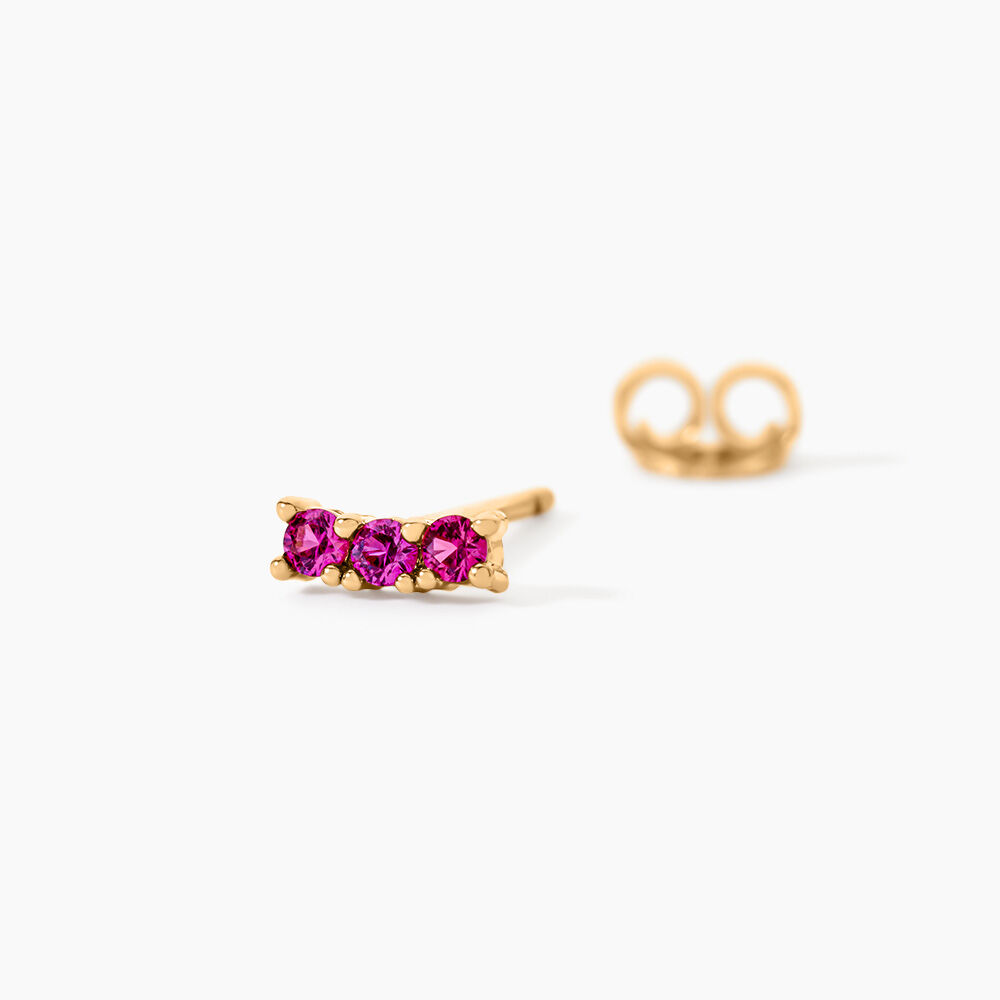 Boucles D'oreilles Puces Plaqu&eacute; Or Jaune Alodia Oxydes De Zirconium - Puces Femme | Marc Orian