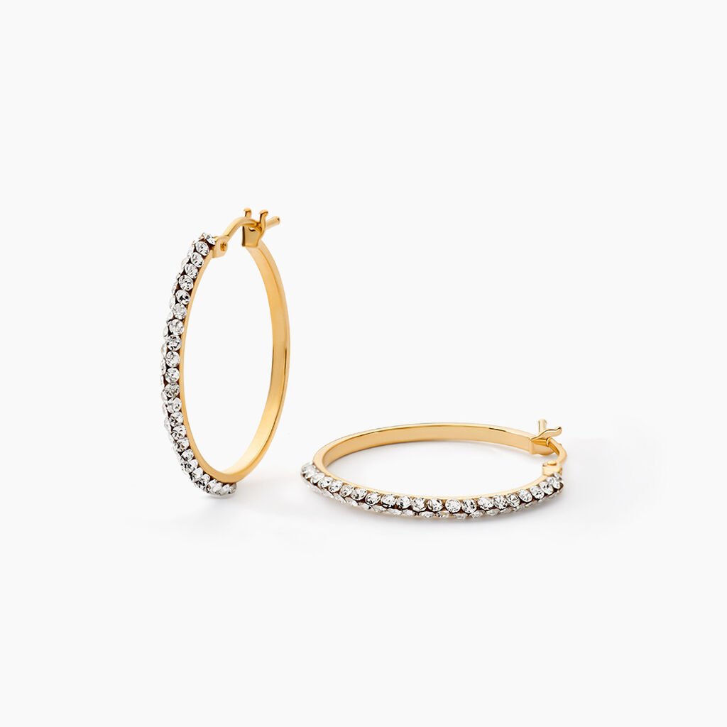 Créoles Sandrine Or Jaune Strass - Créoles Femme | Marc Orian