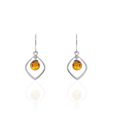 Boucles D'oreilles Pendantes Iva Argent Blanc Ambre - Boucles d'oreilles Pendantes Femme | Marc Orian