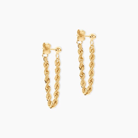 Boucles D'oreilles Pendantes Jerry Corde Or Jaune - Pendantes Femme | Marc Orian
