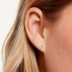 Boucles D'Oreilles Puces Basajaun Or Jaune Oxyde De Zirconium - Puces Femme | Marc Orian