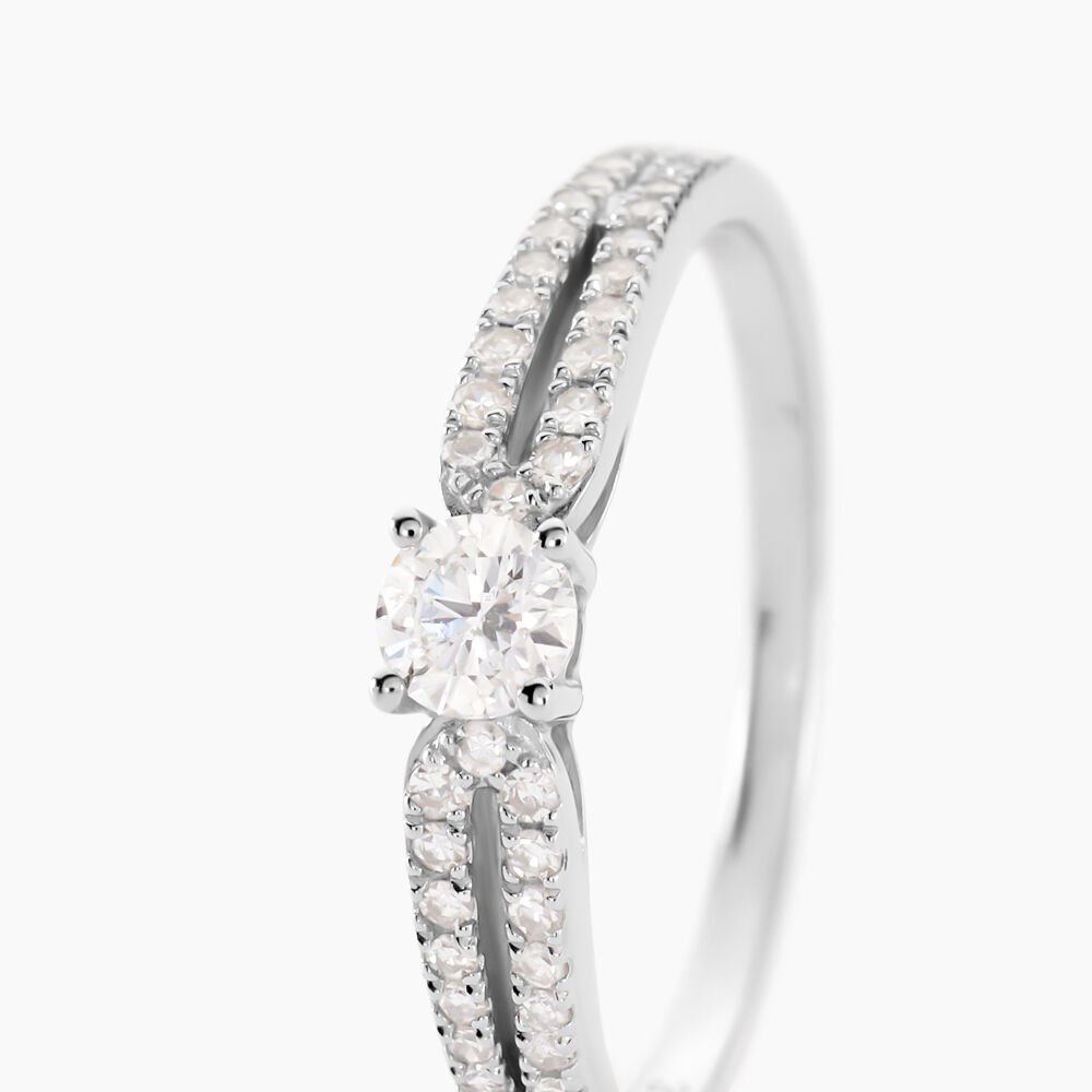 Bague Solitaire Katalina Or Blanc Diamant - Parures de mariage Femme | Marc Orian