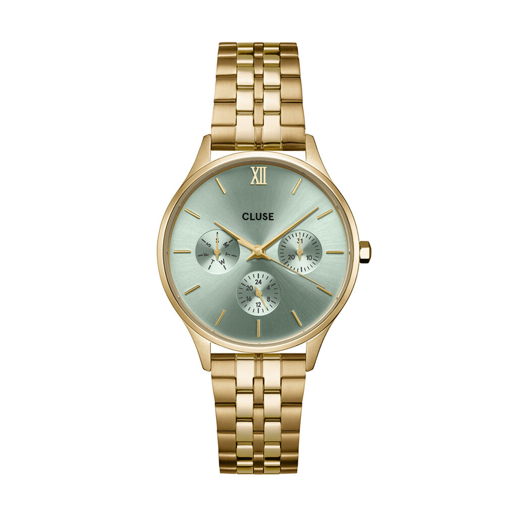 Montre Cluse Minuit Multifunction Vert - Montres &eacute;tanches Femme | Marc Orian