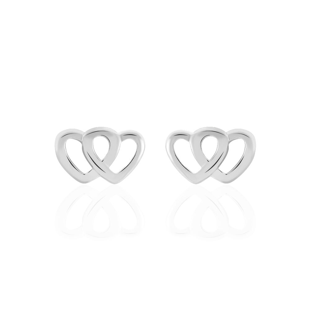 Boucles D'oreilles Puces Lehinaae Argent Blanc - Puces Femme | Marc Orian