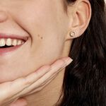 Boucles D'oreilles Puces Eden Serti Pneu Or Jaune Oxyde De Zirconium - Puces Femme | Marc Orian