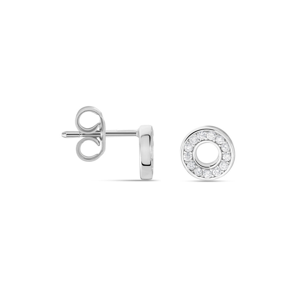 Boucles D'oreilles Puces Argent Blanc Eujen Oxydes De Zirconium - Puces Femme | Marc Orian