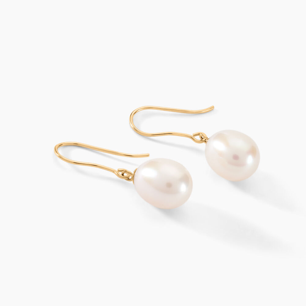 Boucles D'oreilles Pendantes Baroque Or Jaune Perle De Culture - Boucles d'oreilles mariage Femme | Marc Orian