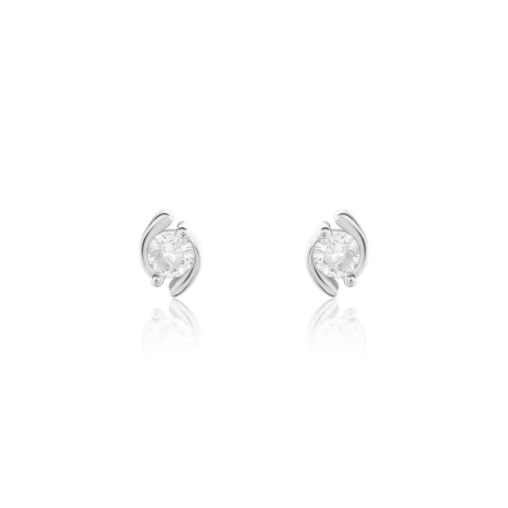 Boucles D'oreilles Puces Couteau Argent Blanc Oxyde De Zirconium - Puces Femme | Marc Orian