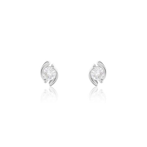 Boucles D'oreilles Puces Couteau Argent Blanc Oxyde De Zirconium - Puces Femme | Marc Orian