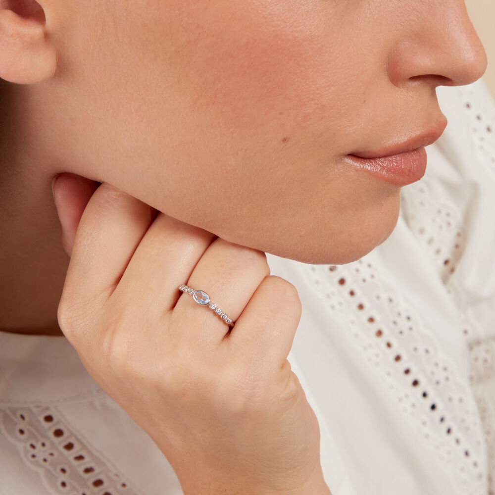 Bague Mayfair Argent Blanc Oxyde De Zirconium - Solitaires Femme | Marc Orian