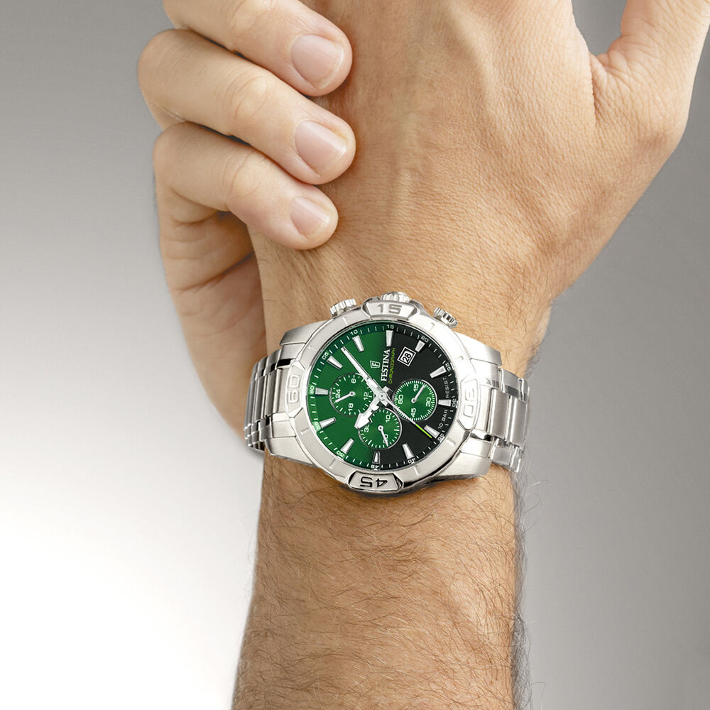 Montre Festina Timeless Chrono 45-3 Vert - Nouveautés Homme | Marc Orian