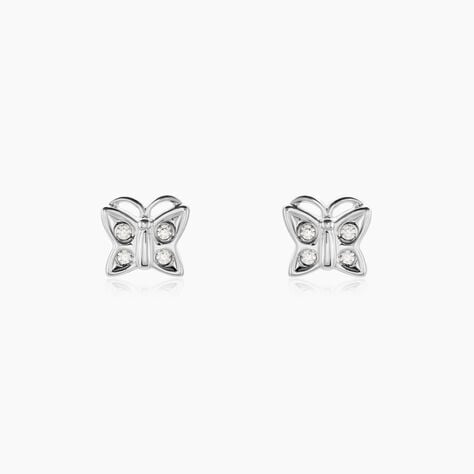 Boucles D'oreilles Puces Farasha Argent Blanc Oxyde De Zirconium - Puces Femme | Marc Orian