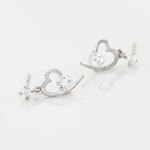 Boucles D'oreilles Puces Romance Or Blanc Oxyde De Zirconium - Pendantes Femme | Marc Orian