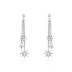 Boucles D'oreilles Pendantes Sathya Argent Blanc Oxyde De Zirconium - Pendantes Femme | Marc Orian