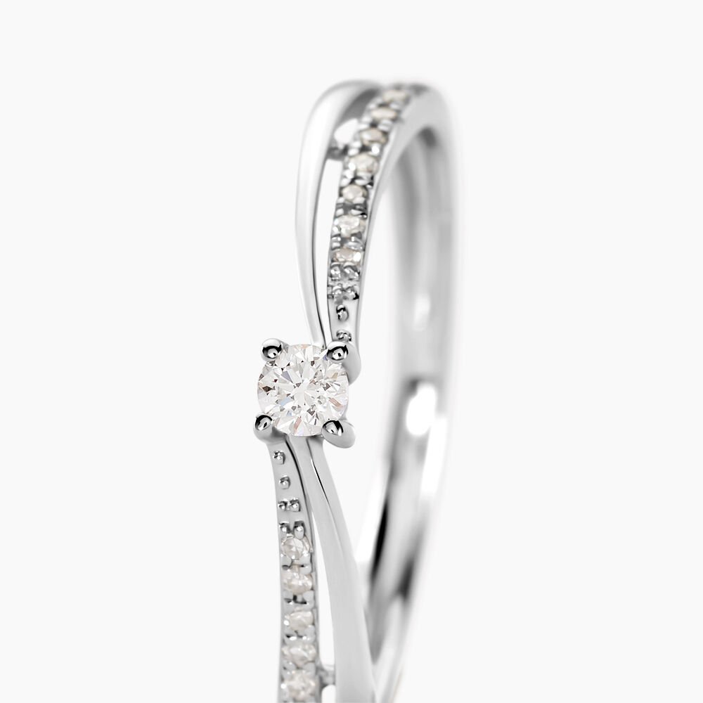 Bague Solitaire Asia Or Blanc Diamant - Parures de mariage Femme | Marc Orian