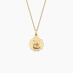 Pendentif Vierge Rond Dentelle Argent Dor&eacute; A L'Or 750/1000 - Pendentifs Femme | Marc Orian