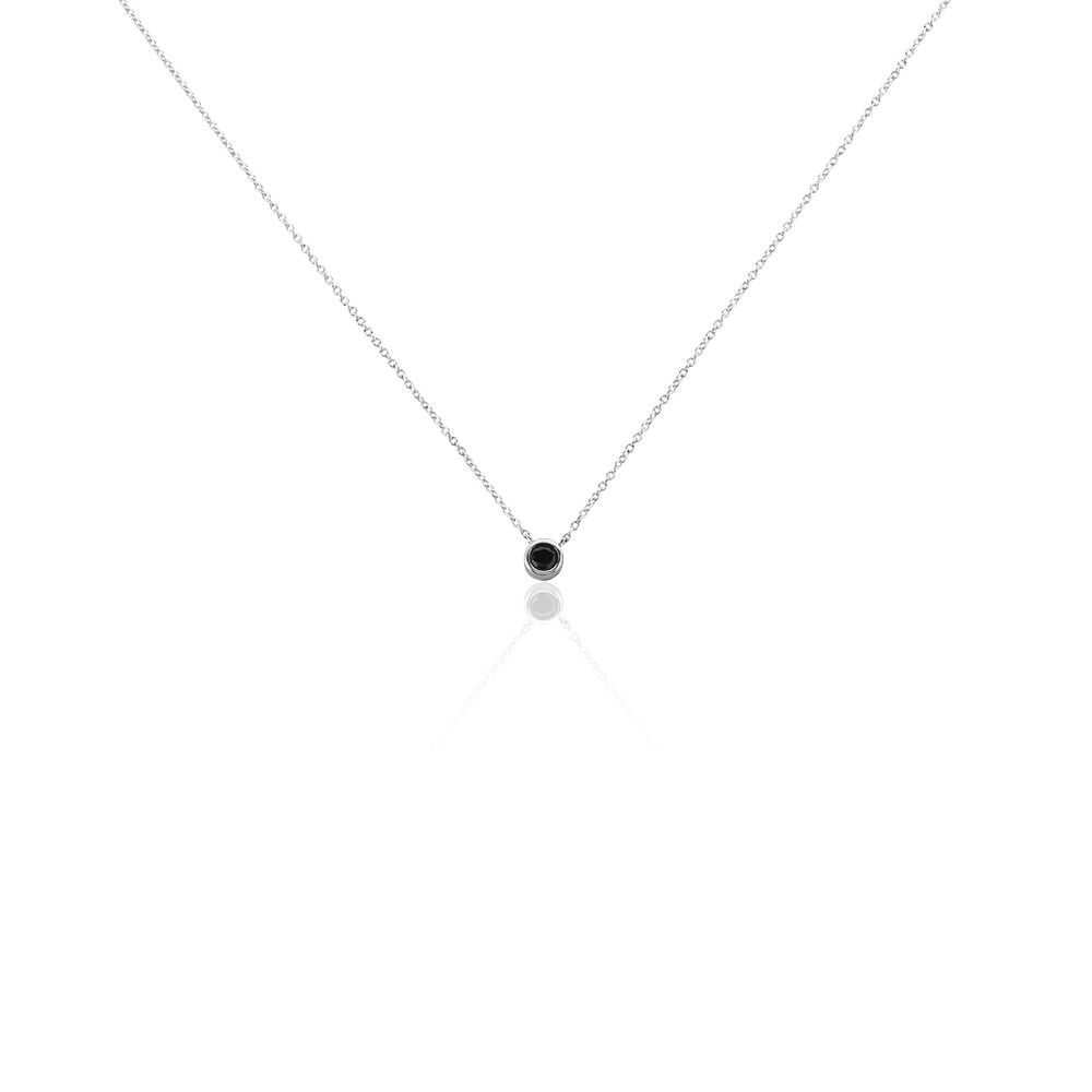 Collier Cadell Argent Blanc Oxyde De Zirconium Noir - Colliers solitaires Femme | Marc Orian