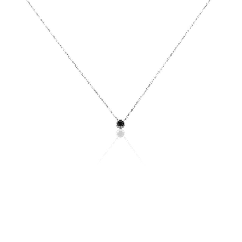 Collier Cadell Argent Blanc Oxyde De Zirconium Noir - Colliers solitaires Femme | Marc Orian