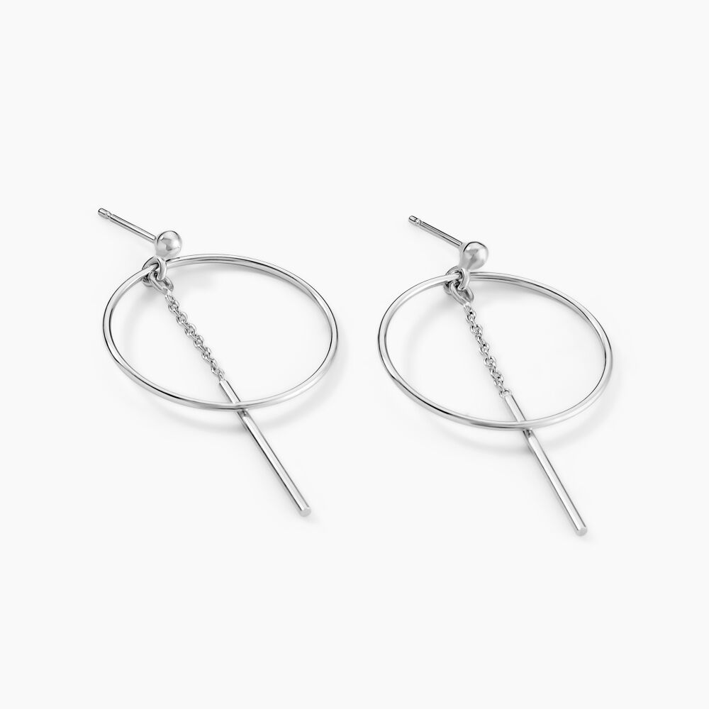 Boucles D'oreilles Pendantes Enissa Argent Blanc - Pendantes Femme | Marc Orian