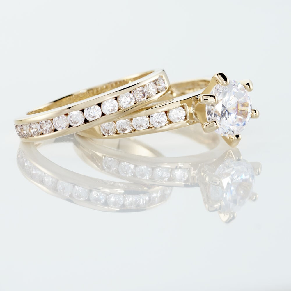 Bague Double Jeu Plaqu&eacute; Or Jaune Oxyde De Zirconium - Solitaires Femme | Marc Orian