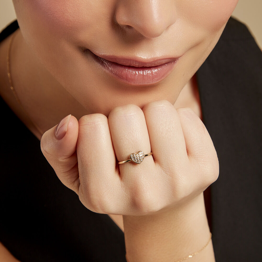 Bague Eclat D'amour Or Jaune Oxyde De Zirconium - Bagues de promesse Femme | Marc Orian