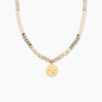 Collier Acier Dor&eacute; Turquoise Aventurine - Colliers avec pierres Femme | Marc Orian