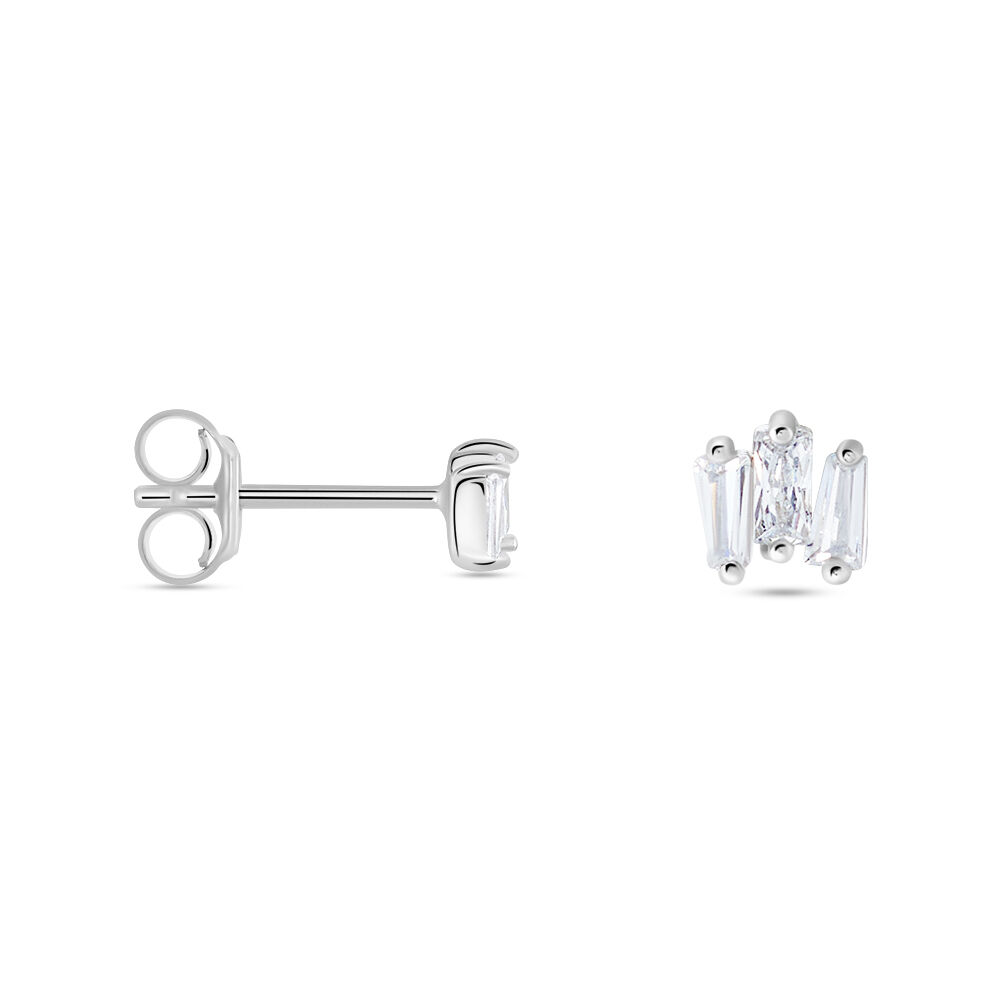 Boucles D'oreilles Puces Adria Argent Blanc Oxyde De Zirconium - Puces Femme | Marc Orian