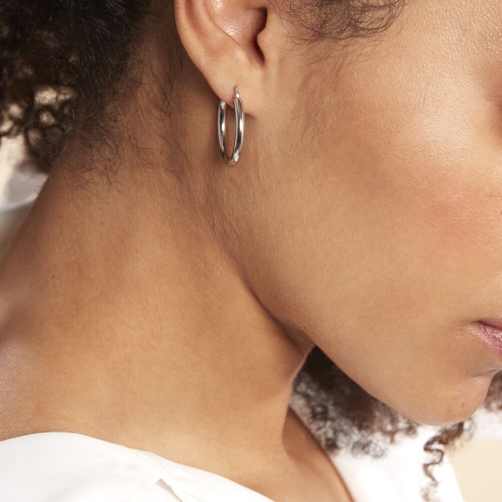 Créoles Argent Blanc Anne - Créoles Femme | Marc Orian