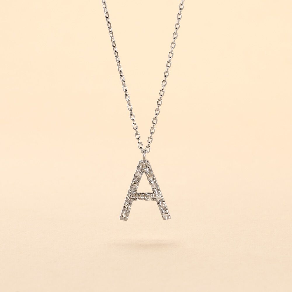 Collier Oran Or Blanc Diamant - Colliers avec pierres Femme | Marc Orian