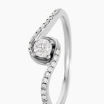 Bague Vrille Accompagnee Or Blanc Diamant - Parures de mariage Femme | Marc Orian