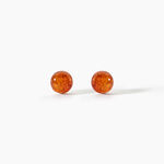Boucles D'oreilles Puces Argent Blanc Brunhilld Ambre - Puces Femme | Marc Orian