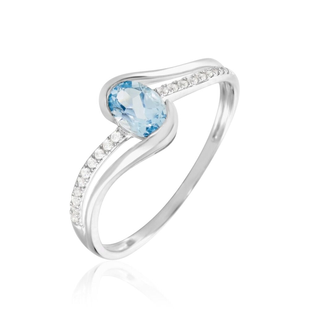Bague Or Blanc Anja Topaze - Bagues pierres fines Femme | Marc Orian