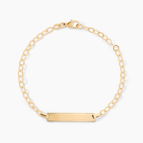 Bracelet Identit&eacute; Gaspardine Maille For&ccedil;at Or Jaune - Gourmettes Enfant | Marc Orian