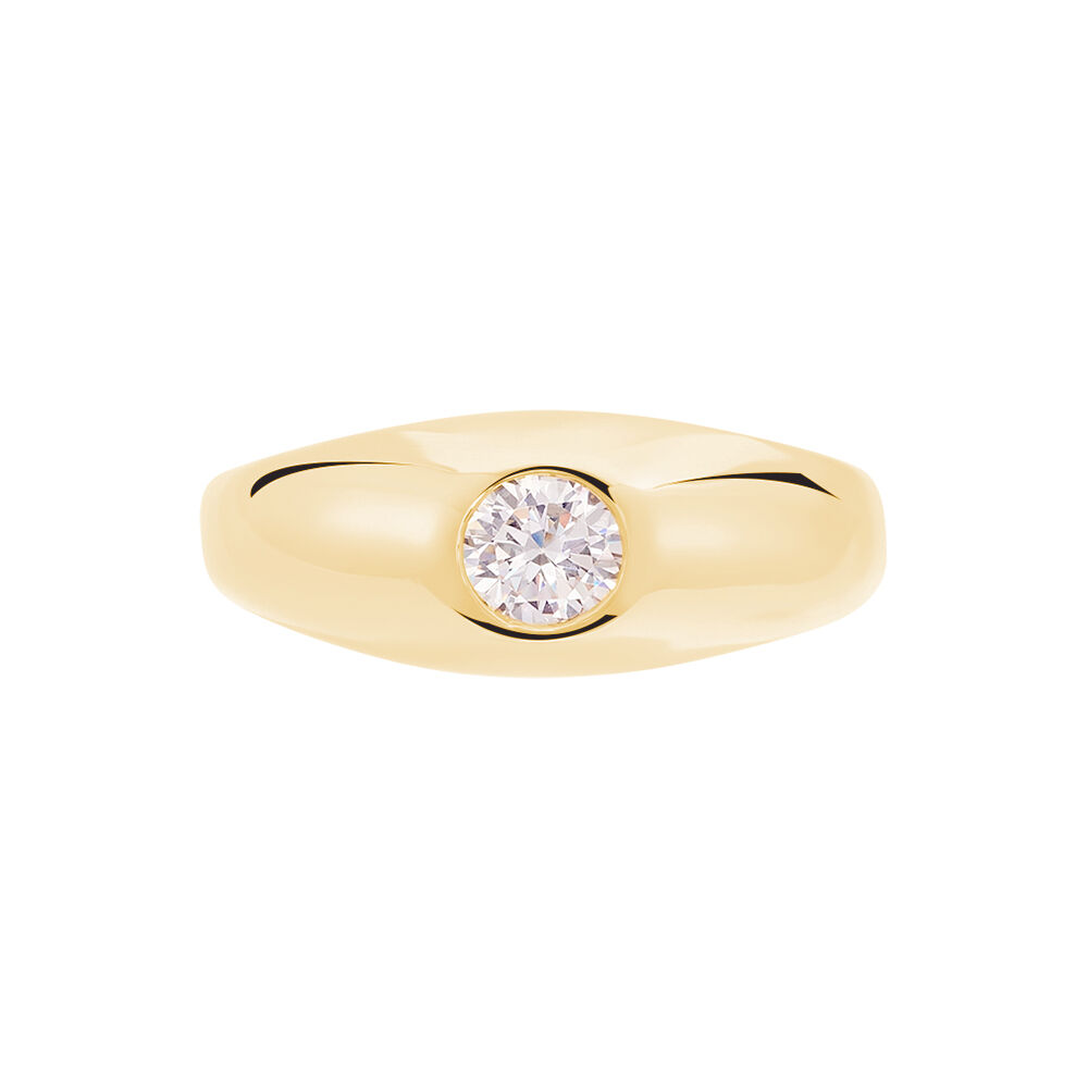 Bague Posie Plaqué Or Jaune Oxyde De Zirconium - Solitaires Femme | Marc Orian