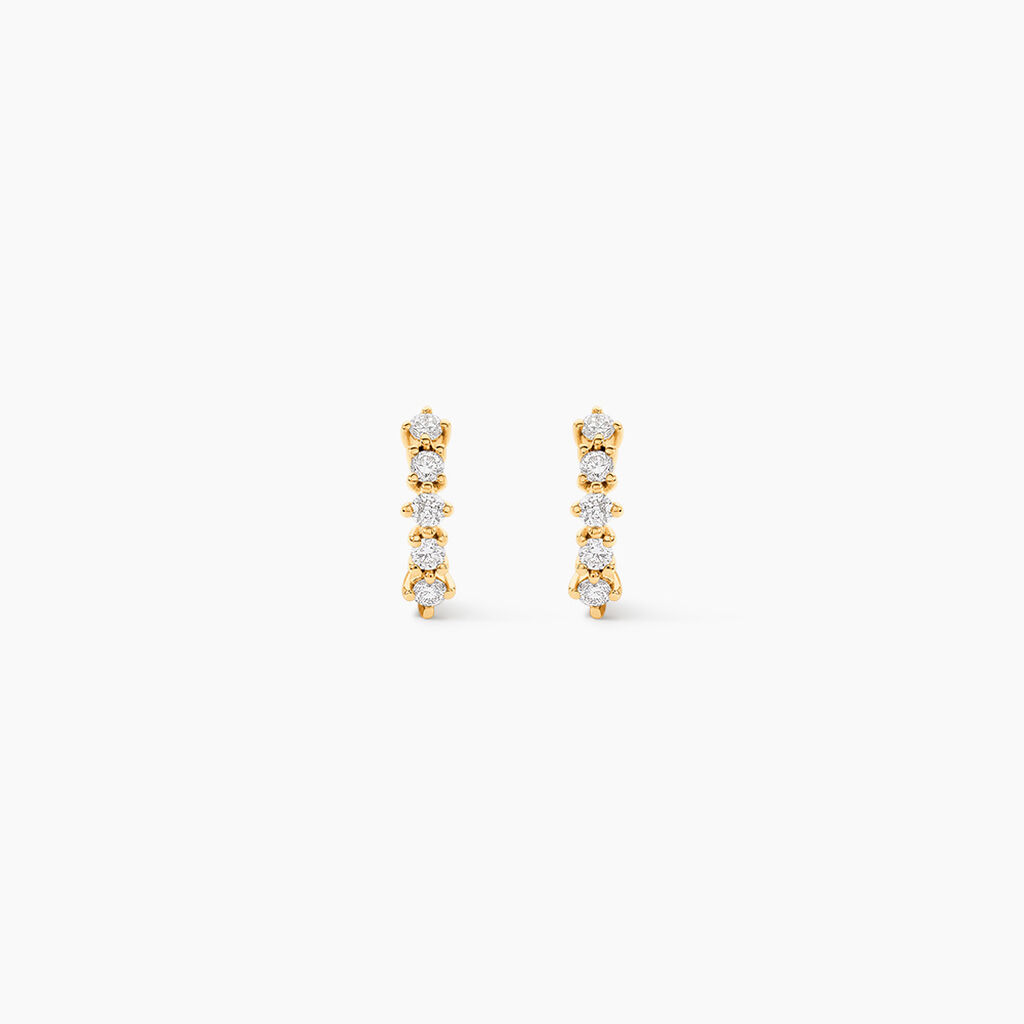 Boucles D'oreilles Puces Matleena Or Jaune Diamant Synth&eacute;tique - Boucles d'oreilles mariage Femme | Marc Orian