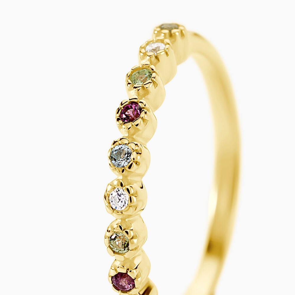 Bague Poem Argent Jaune Oxyde De Zirconium P&eacute;ridot Rhodolite - Bijoux fantaisie Femme | Marc Orian