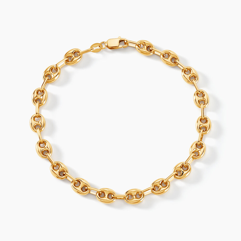 Bracelet Maille Dami Maille Grain De Caf&eacute; Or Jaune - Bracelets mailles Homme | Marc Orian
