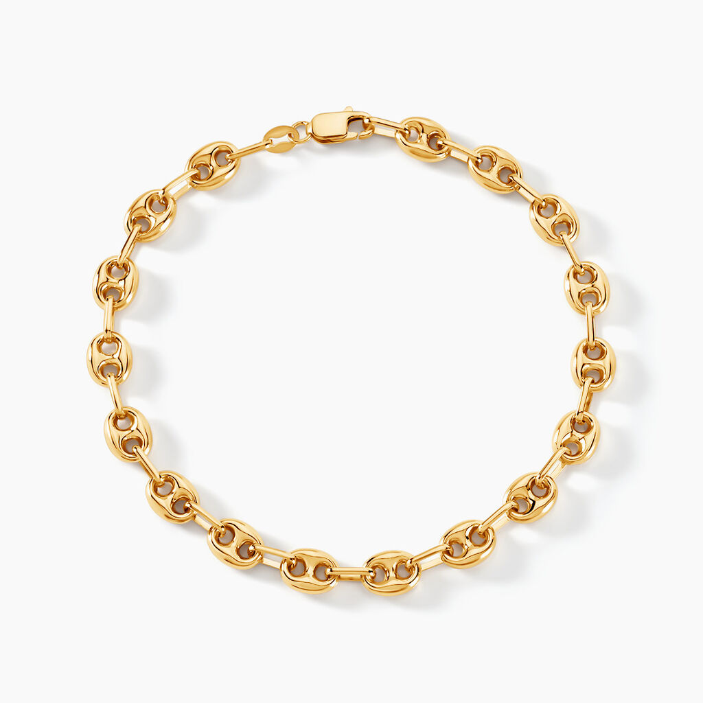 Bracelet Maille Dami Maille Grain De Caf&eacute; Or Jaune - Bracelets mailles Homme | Marc Orian