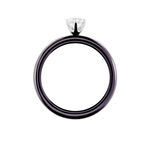 Bague Solitaire Ceramik Design Argent  Oxyde De Zirconium Et C&eacute;ramique - Bagues de promesse Femme | Marc Orian