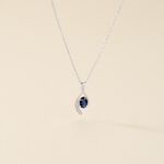 Collier Emotion Or Blanc Saphir Diamant - Colliers avec pierres Femme | Marc Orian