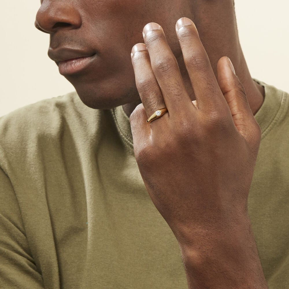 Chevaliere Maxime Or Jaune Oxyde - Chevalières Famille | Marc Orian