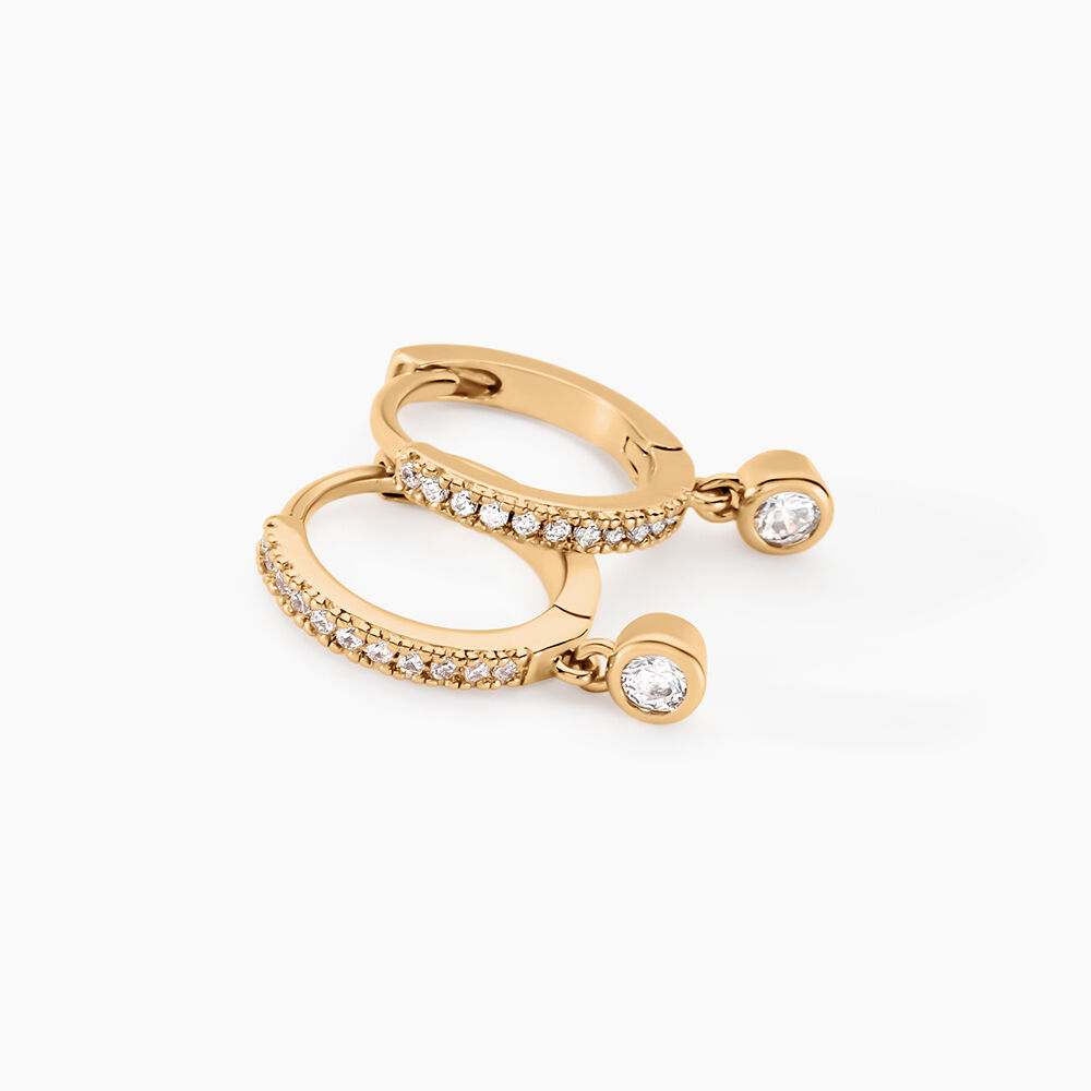 Creoles Dili Plaqu&eacute; Or Oxydes De Zirconium - Boucles d'oreilles pampille Femme | Marc Orian